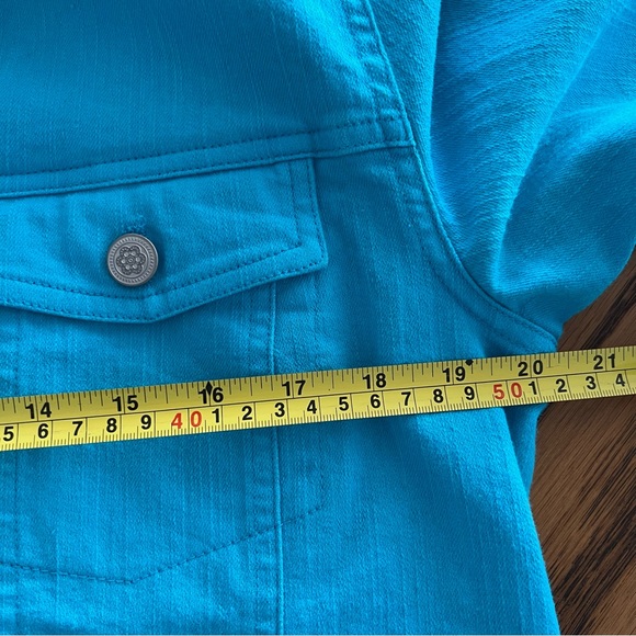 Denim & Co. 3/4 sleeve colored denim Jean jacket - Picture 8 of 10